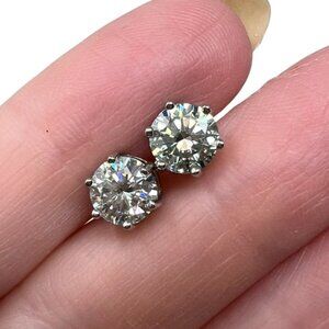Moissanite stud earrings sterling silver posts jewelry accessories stone